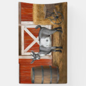 キュートな灰色の斑点ヤギ 横断幕 (縦)