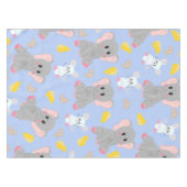 キュートな灰色の白象マウスのピーナッツチーズ テーブルクロス (正面(横))