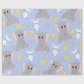 キュートな灰色の白象マウスのピーナッツチーズ ラッピングペーパー (フラット)