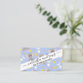 キュートな灰色の白象マウスのピーナッツチーズ 名刺 (スタンド正面)