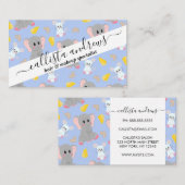 キュートな灰色の白象マウスのピーナッツチーズ 名刺 (正面/裏面)