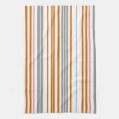 キュートな灰色の茶色のストライプ キッチンタオル (縦)