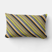 キュートな灰色の黄色のオレンジのアステカのパターン ランバークッション (裏面)