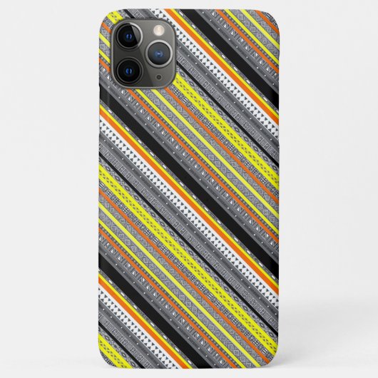 キュートな灰色の黄色のオレンジのアステカのパターン Case-Mate iPhoneケース (裏面)