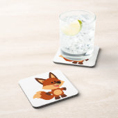 キュートな無垢な漫画キツネコースターセット コースター (右側)