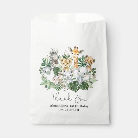 キュートな熱帯サファリ野生動物ジャングルグリーン フェイバーバッグ (正面)