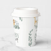 キュートな熱帯サファリ野生動物ジャングルグリーン 紙コップ (右)