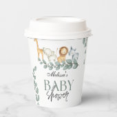 キュートな熱帯サファリ野生動物ジャングルグリーン 紙コップ (正面)