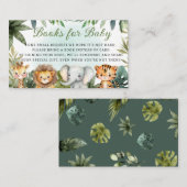 キュートな熱帯ジャングルサファリの動物の本ベビー エンクロージャーカード (正面/裏面)