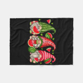 キュートな熱帯スイカ格言グノミーサマーヴァック フリースブランケット (正面(横))