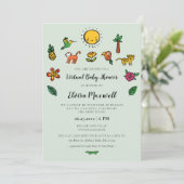 キュートな熱帯バーチャルベビーシャワー 招待状 (スタンド正面)