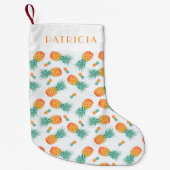 キュートな熱帯パイナップルフルーツ スモールクリスマスストッキング (正面)