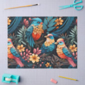 キュートな熱帯フローラジャングルの鳥のデコパージュ 薄葉紙 (クラフト)