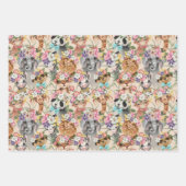 キュートな熱帯野生のワンジャングル動物 ラッピングペーパーシート (正面)