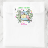 キュートな熱帯鳥「サッシーなオウムの巣」サングラス スクエアシール (バッグ)