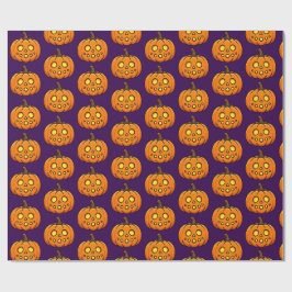 キュートな燃えるカボチャのハロウィンパターンの包装 ラッピングペーパー
