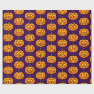 キュートな燃えるカボチャのハロウィンパターンの包装 ラッピングペーパー