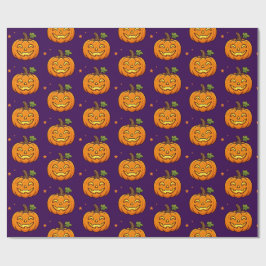 キュートな燃えるカボチャのハロウィンパターン包装 ラッピングペーパー