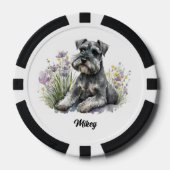 キュートな犬のイラスト - シュナウザー -  ポーカーチップ (正面)