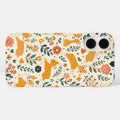 キュートな犬のフォークアート 幻想的なハンドメイド  Case-Mate iPhoneケース (裏面 (横))