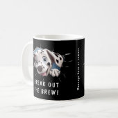 キュートな犬のマグカップ ブラック コーヒーマグカップ (正面左)