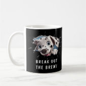 キュートな犬のマグカップ ブラック コーヒーマグカップ (左)