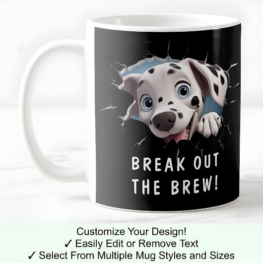 キュートな犬のマグカップ ブラック コーヒーマグカップ