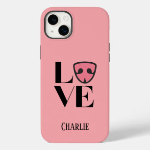 キュートな犬の鼻とともに表現された愛を込めたパーソナライズデザイン、ピンク Case-Mate iPhone 14 PLUSケース