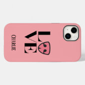 キュートな犬の鼻とともに表現された愛を込めたパーソナライズデザイン、ピンク Case-Mate iPhoneケース (裏面 (横))