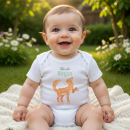 キュートな狐の名前入り「リトル・キューティー」ベビー服 ベビーボディスーツ