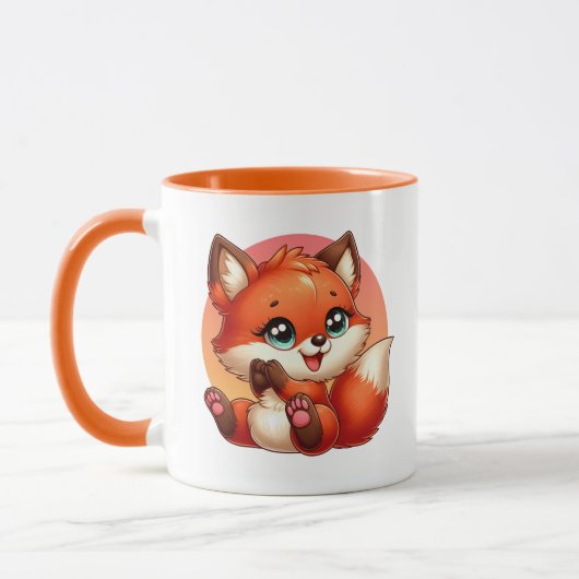 キュートな狐好きのためのモノグラム マグカップ (左)