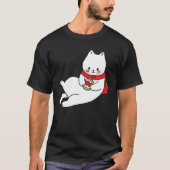 キュートな猫がクリスマスバルブをクリスマス猫好きP Tシャツ (正面)