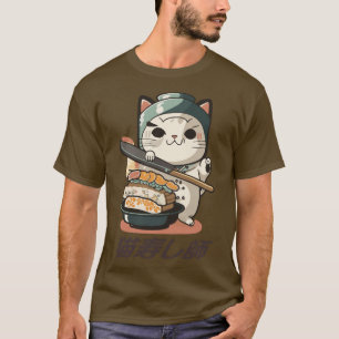 キュートな猫すしシェフねこ寿司マスター6名 Tシャツ