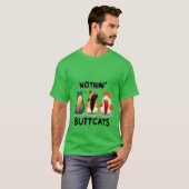 キュートな猫のお尻デザイン "NOTHIN' BUTTCATS" ✨🍑🐈 Tシャツ (正面フル)