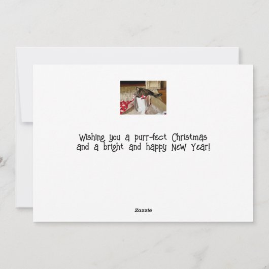 キュートな猫のクリスマス、プレゼントホリデーカード シーズンカード (裏面)