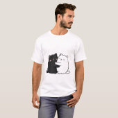 キュートな猫のハグ Men's Tシャツ | 面白いラブtee (正面フル)