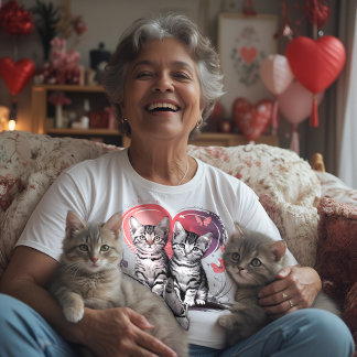 キュートな猫の愛ユニセックス Tシャツ