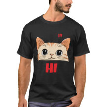 キュートな猫の顔 半袖Tシャツ | ユニセックス ブラック