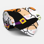キュートな猫の魔女のハロウィンかぼちゃ ネクタイ (ロール)