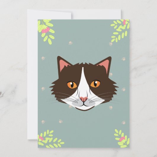 キュートな猫キッテンをテーマにした子どもの誕生日パーティーInvita 招待状 (裏面)