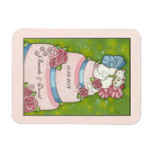 キュートな猫ケ結婚ーキトップマグネットを保存 マグネット (横)