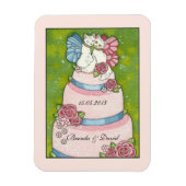 キュートな猫ケ結婚ーキトップマグネットを保存 マグネット (縦)