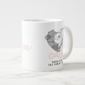 キュートな猫ハート型タックスデイカスタムイニシャル ジャンボコーヒーマグカップ (正面右)