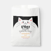 キュートな猫フレームと輝く星 1歳の誕生日 フェイバーバッグ (正面)