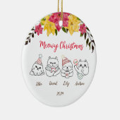 キュートな猫ミオウィークリスマスグリーティングオーナメント セラミックオーナメント (右)