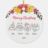 キュートな猫ミオウィークリスマスグリーティングオーナメント セラミックオーナメント (裏面)