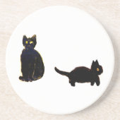 キュートな猫二匹の黒猫 コースター (正面)