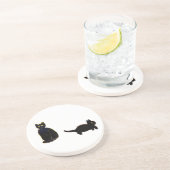 キュートな猫二匹の黒猫 コースター (側面)