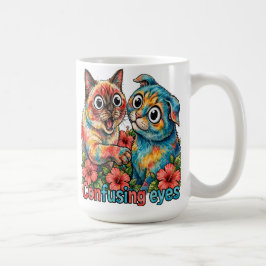 キュートな猫好きのためのシャム猫とシャルトルリュのチャーム コーヒーマグカップ