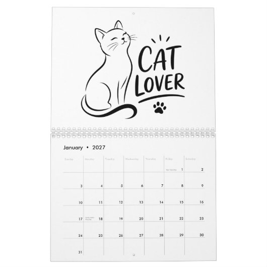 キュートな猫好きのための2027年カレンダー カレンダー (1月 2027)